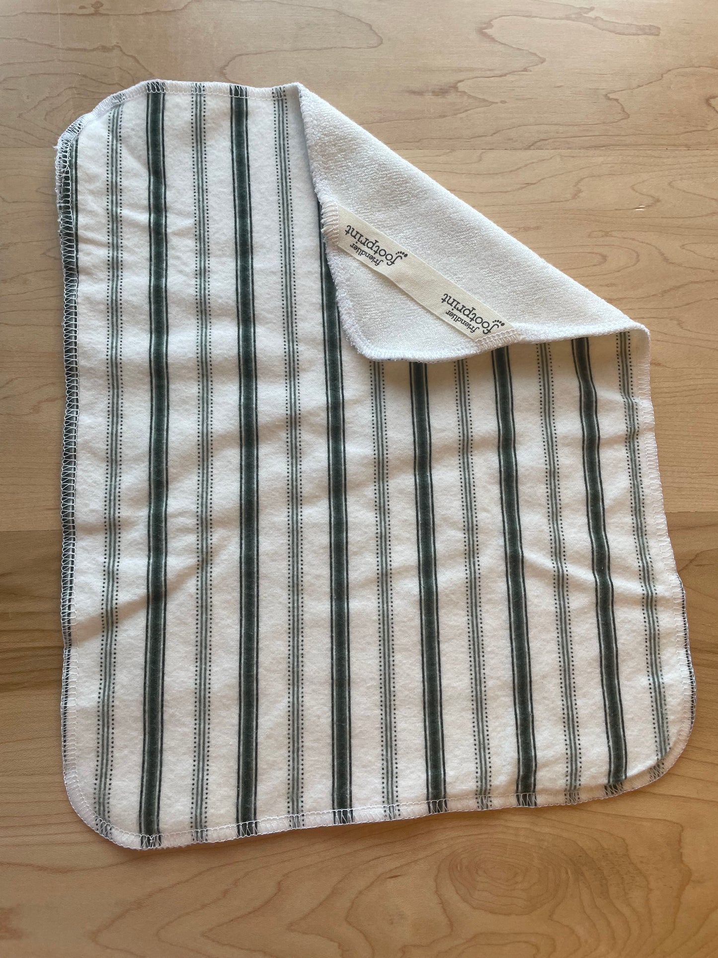 Friendlier Face Cloth - Cream and Green Stripe