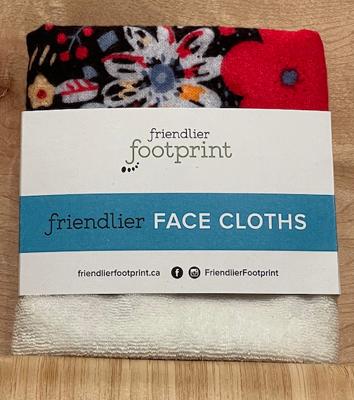 Friendlier Face Cloth - Black Florals