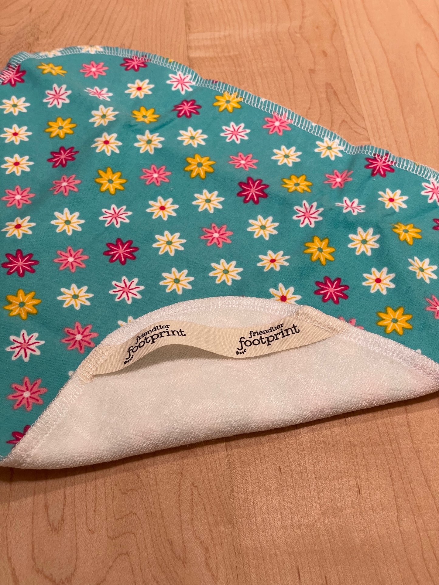 Friendlier Face Cloth - Turquoise Daisies