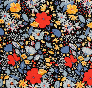 Friendlier Face Cloth - Black Florals