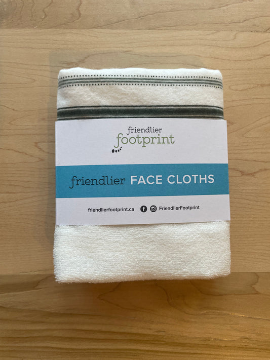 Friendlier Face Cloth - Cream and Green Stripe