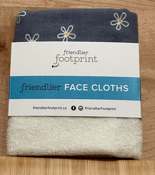 Friendlier Face Cloth - Blue Slate Daisies