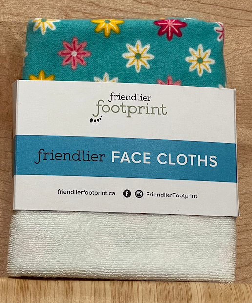 Friendlier Face Cloth - Turquoise Daisies